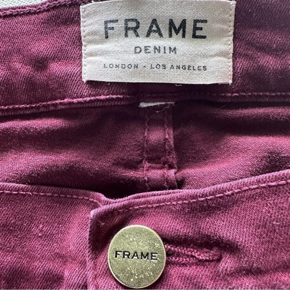 rag & bone Womens denim size 29 burgundy high raw hem - Picture 6 of 12